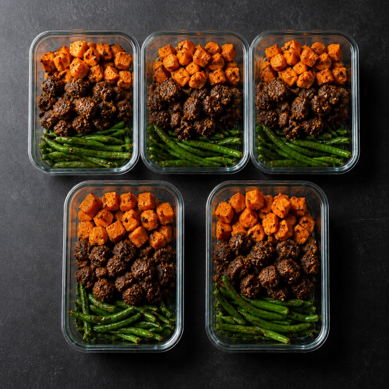 Step 4: Five boxes: potato, beef, beans.