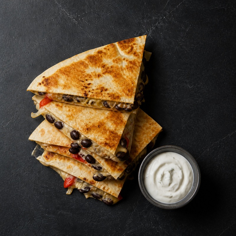 Step 3: Toast 2 minutes per side. Yogurt and hot sauce for dipping.