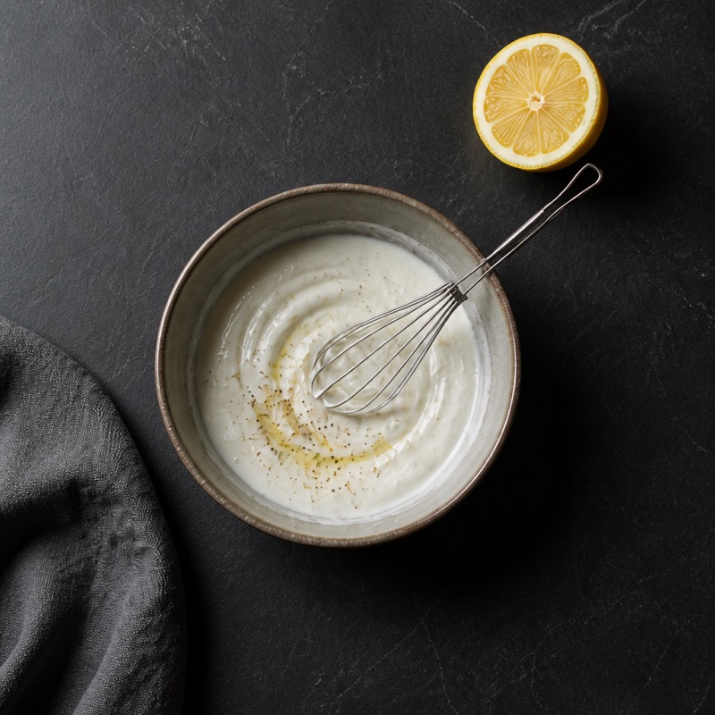Step 2: Mix yogurt with lemon and salt.