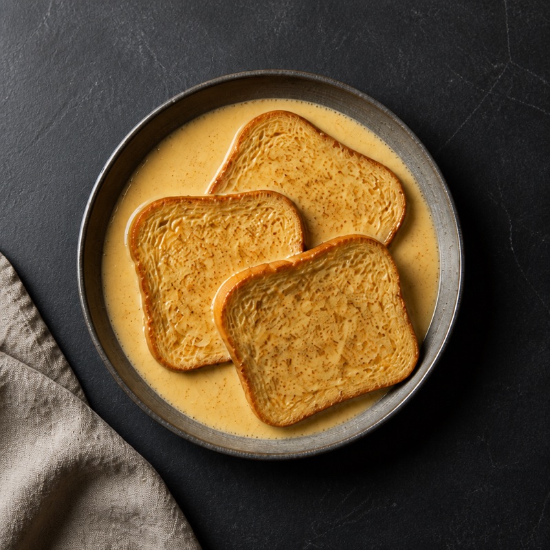 Step 2: Soak the bread 30 seconds per side.