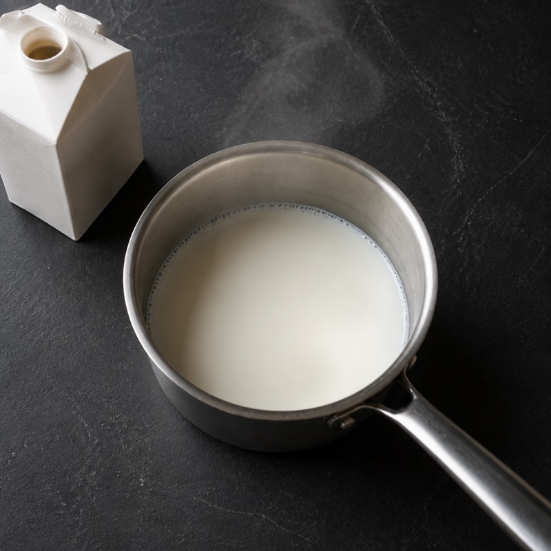 Step 1: Warm the milk — hot, not boiling.