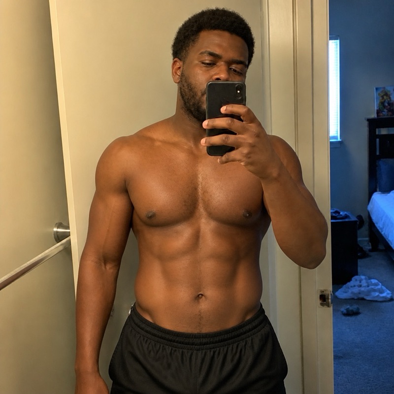 Man at ~17% body fat — fit in a t-shirt